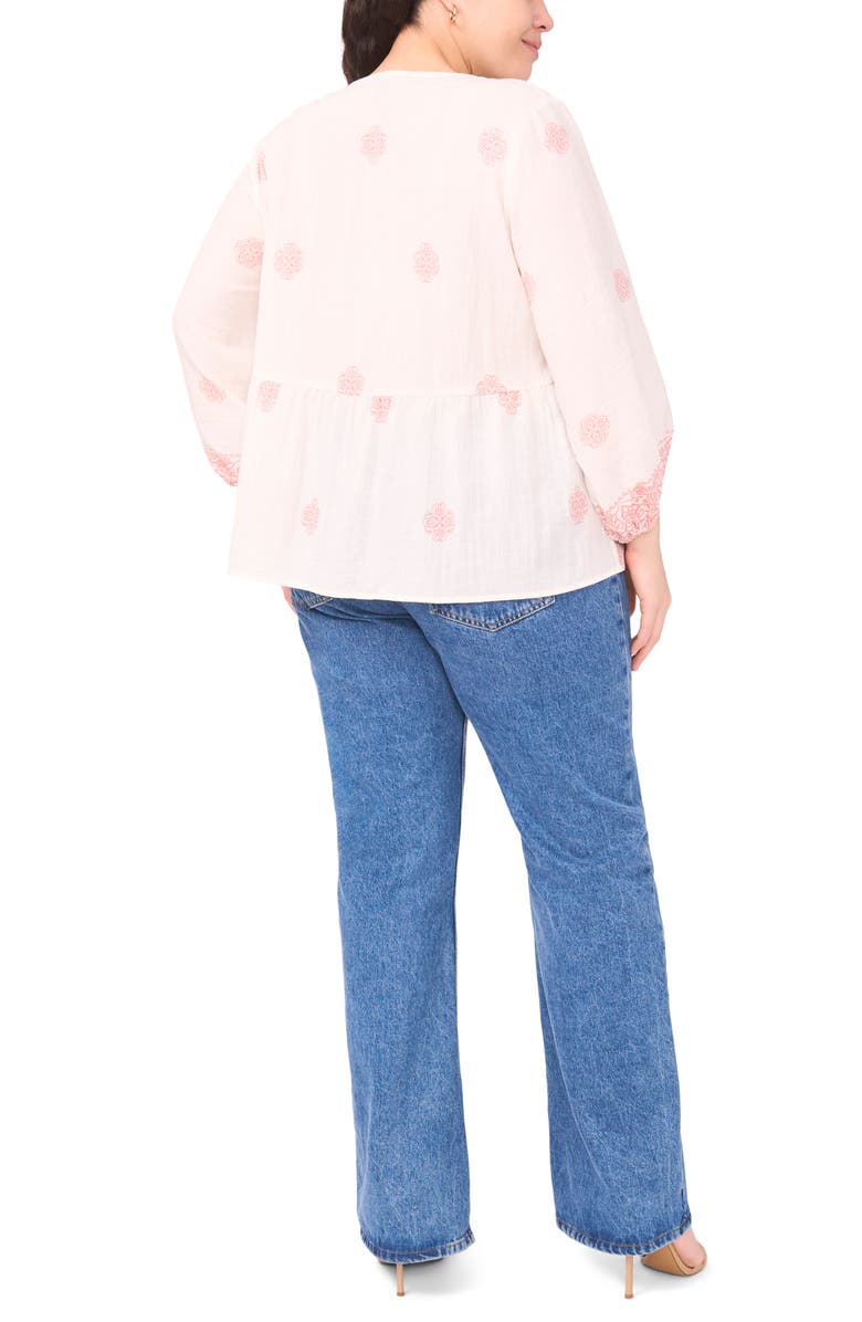 Vince Camuto Tassel Tie Peasant Top, Alternate, color, Rose Hip