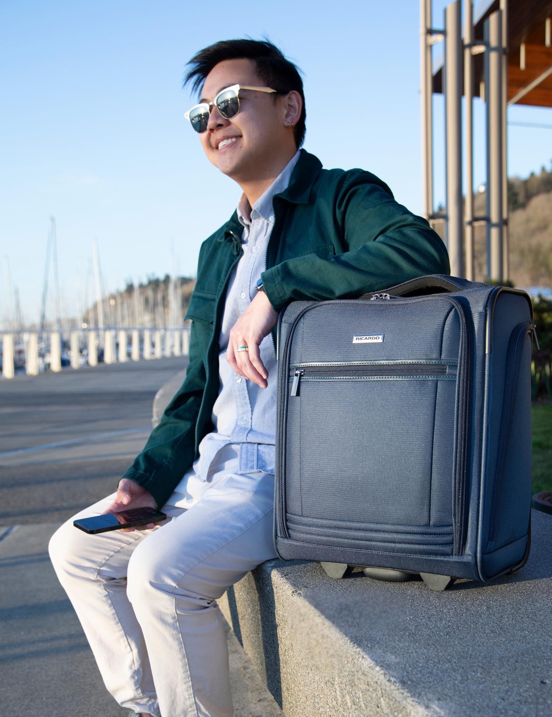 Ricardo Beverly Hills Avalon 28L Under the Seat Carry On Luggage Sustainable Travel Bag, Alternate, color, Serengeti Night