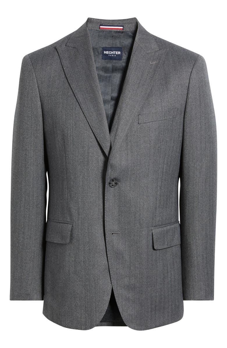 DANIEL HECHTER Grey Wool Blend Herringbone Sport Coat, Alternate, color, Grey