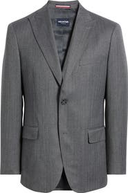 DANIEL HECHTER Grey Wool Blend Herringbone Sport Coat