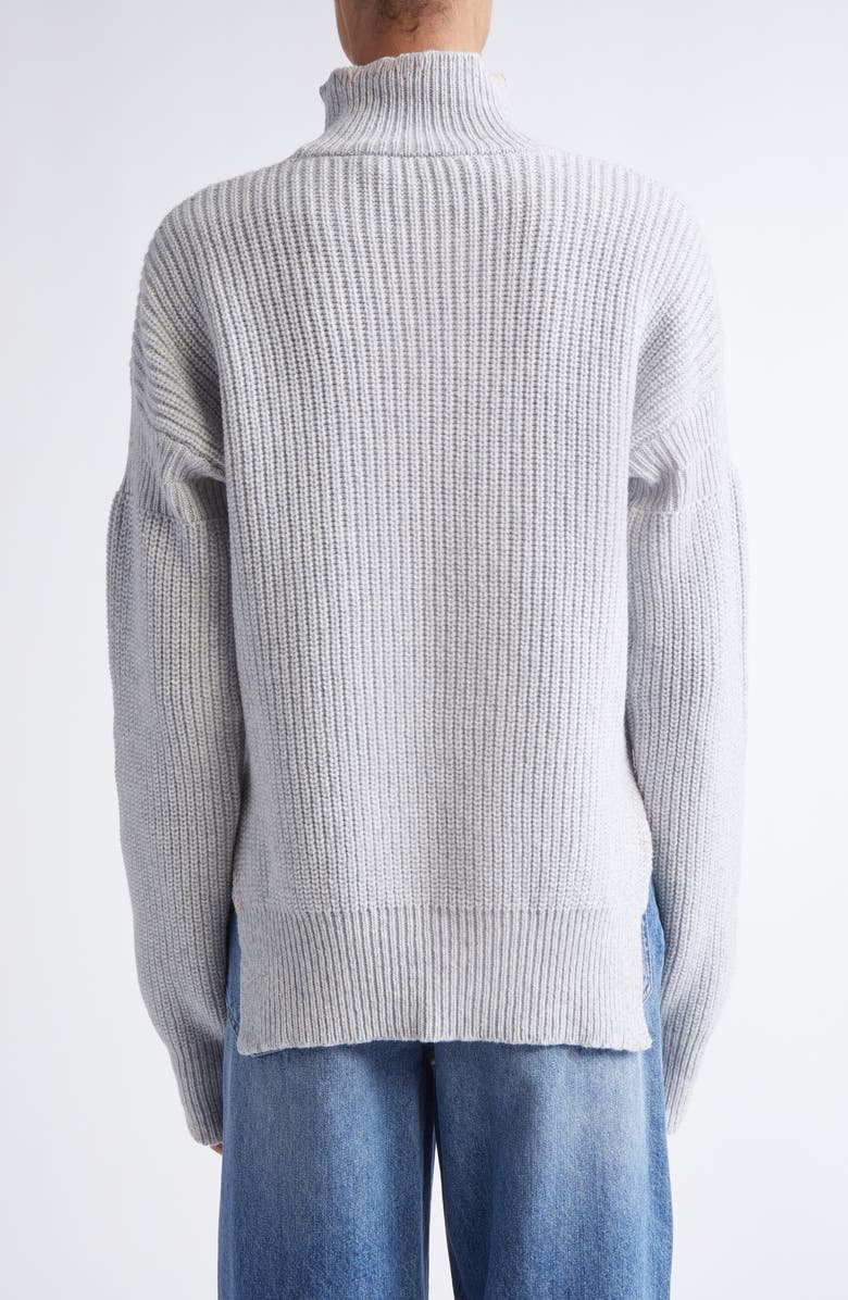 Marni Mending Logo Virgin Wool Mock Neck Sweater, Alternate, color, Tonic
