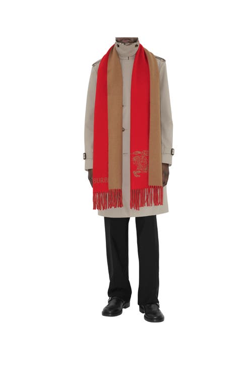 BURBERRY BURBERRY REVERSIBLE EKD CASHMERE SCARF 