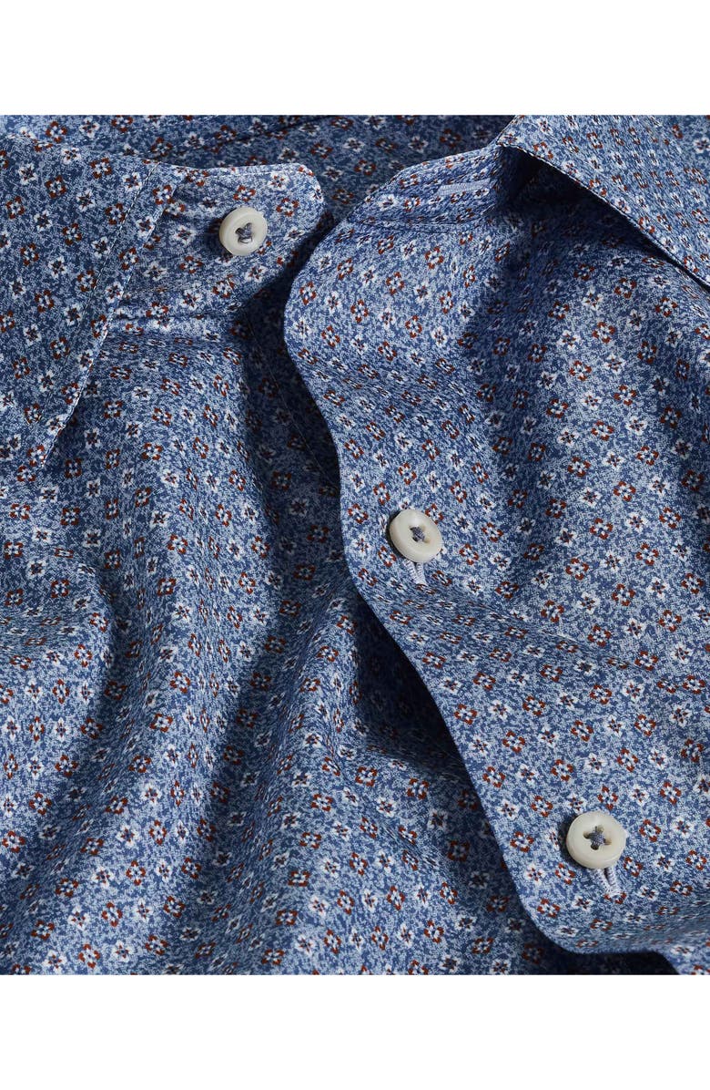 David Donahue Textured Neat Print Sport Shirt, Alternate, color,