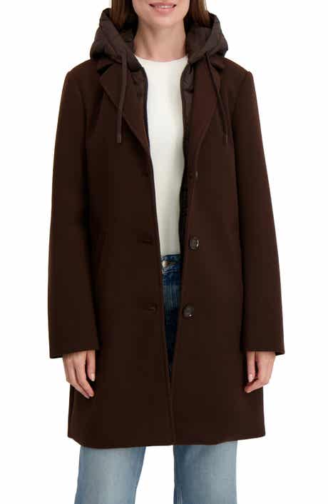 Laundry by Shelli Segal Longline Jacket with Puffer Quilted Hooded Bib