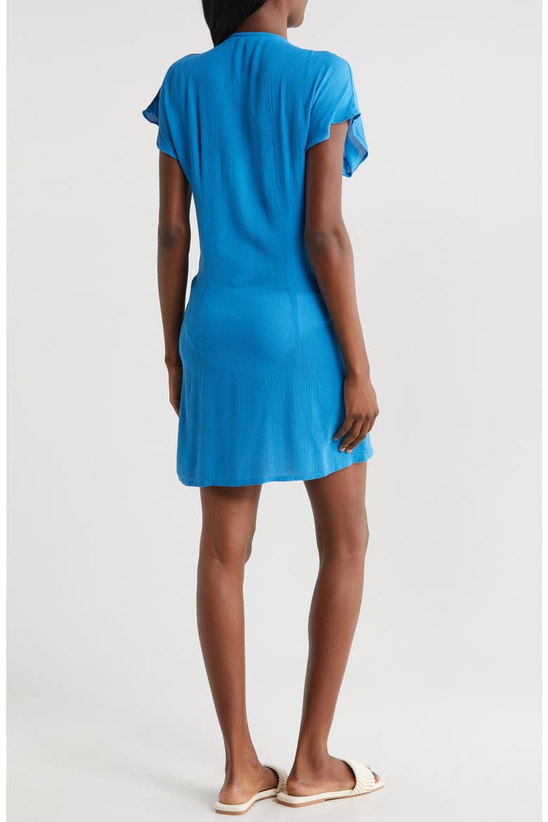 Tie Front Cover-Up Wrap Dress, Alternate, color, BLUE BRIGHT