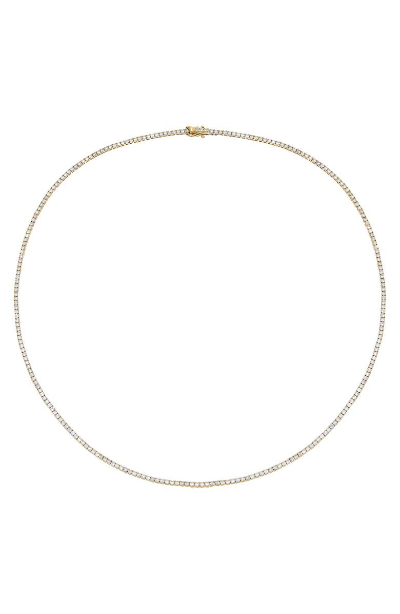 BY ADINA EDEN 3 Carat Diamond Four Prong Tennis Necklace 14K, Alternate, color, 14K Gold - 3 Carat / 16 Inch