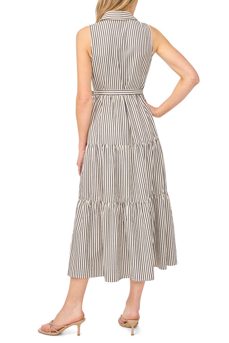 Stripe Sleeveless Tie Waist Shirtdress, Alternate, color, CLASSIC NAVY
