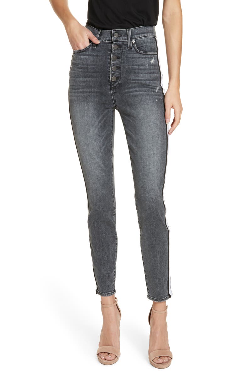 Alice + Olivia Good Side Stripe Skinny Jeans, Main, color,