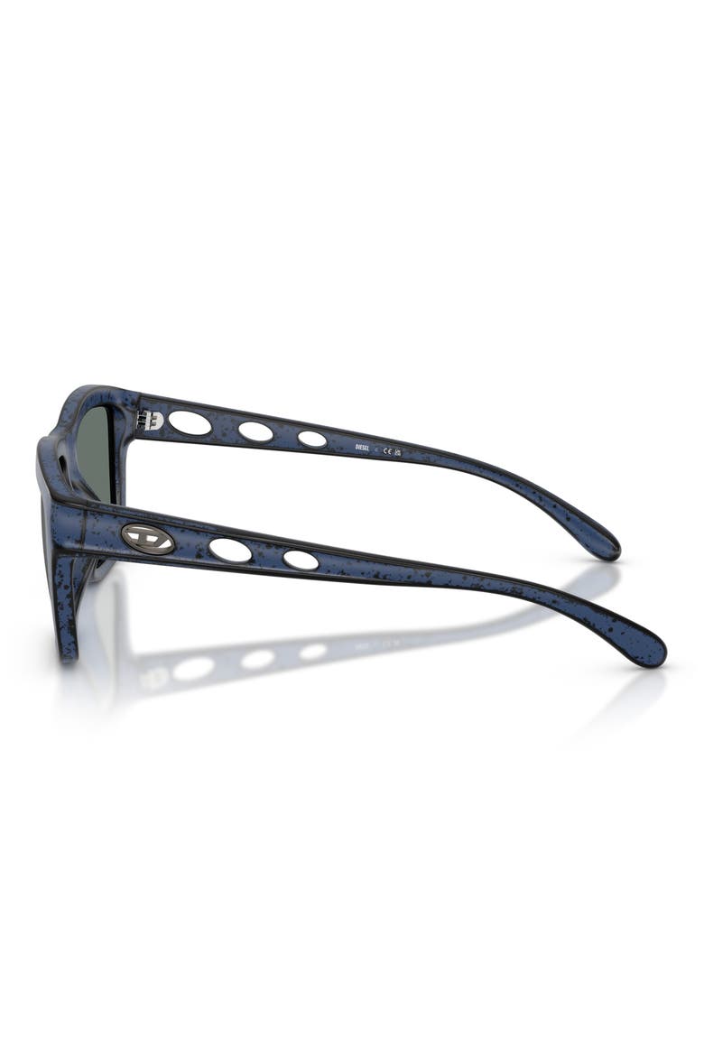 55mm Square Sunglasses, Alternate, color, BLUE BARRELING BLACK/ BLUE