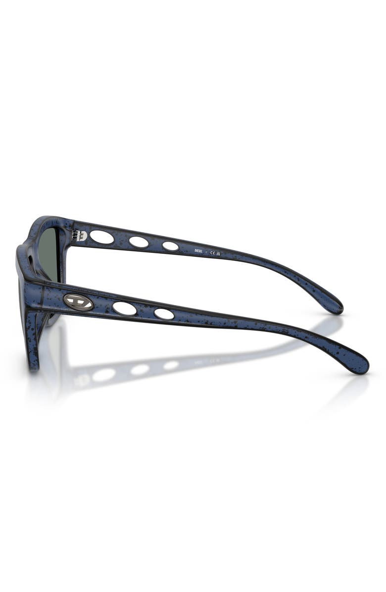 DIESEL<sup>®</sup> 55mm Square Sunglasses, Alternate, color, Blue Barreling Black/ Blue