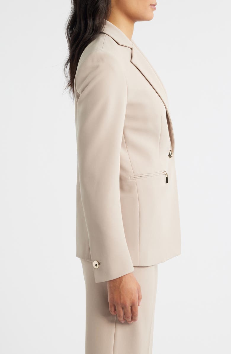 Anne Klein Zip Pocket One-Button Blazer, Alternate, color, Latte