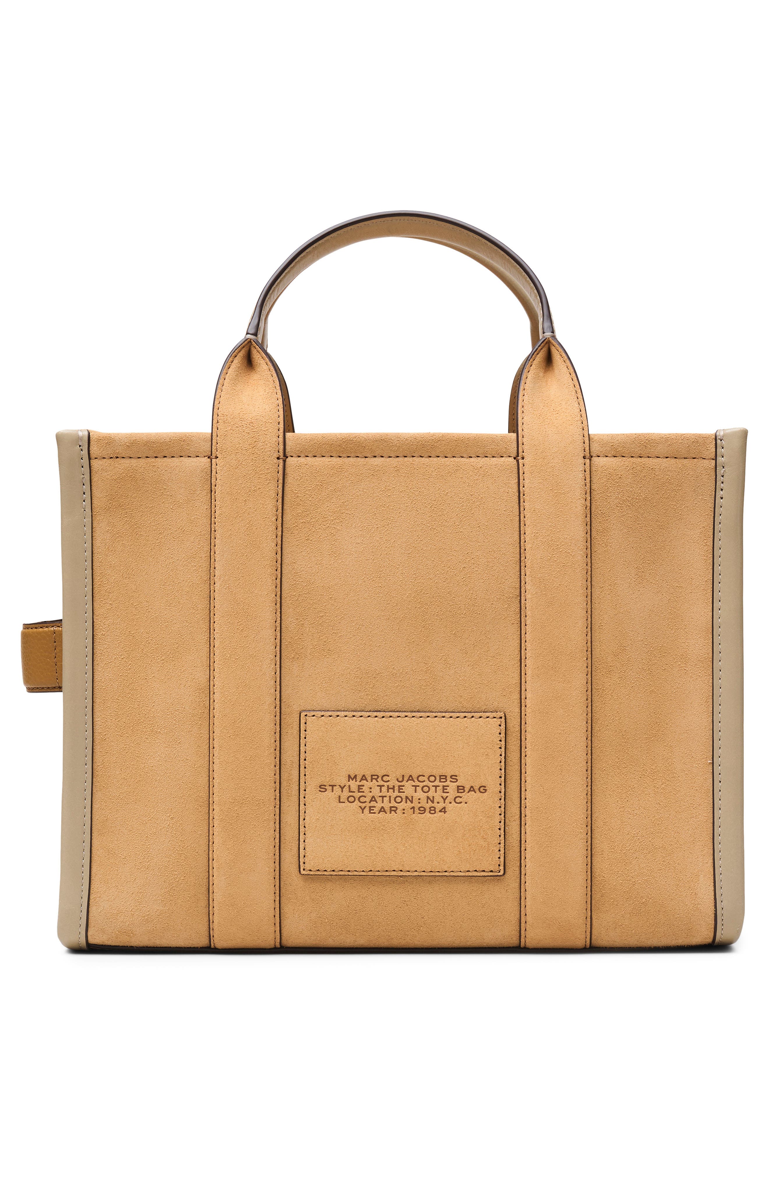 Marc Jacobs The Suede & Leather Medium Tote Bag, Alternate, color, Sahara