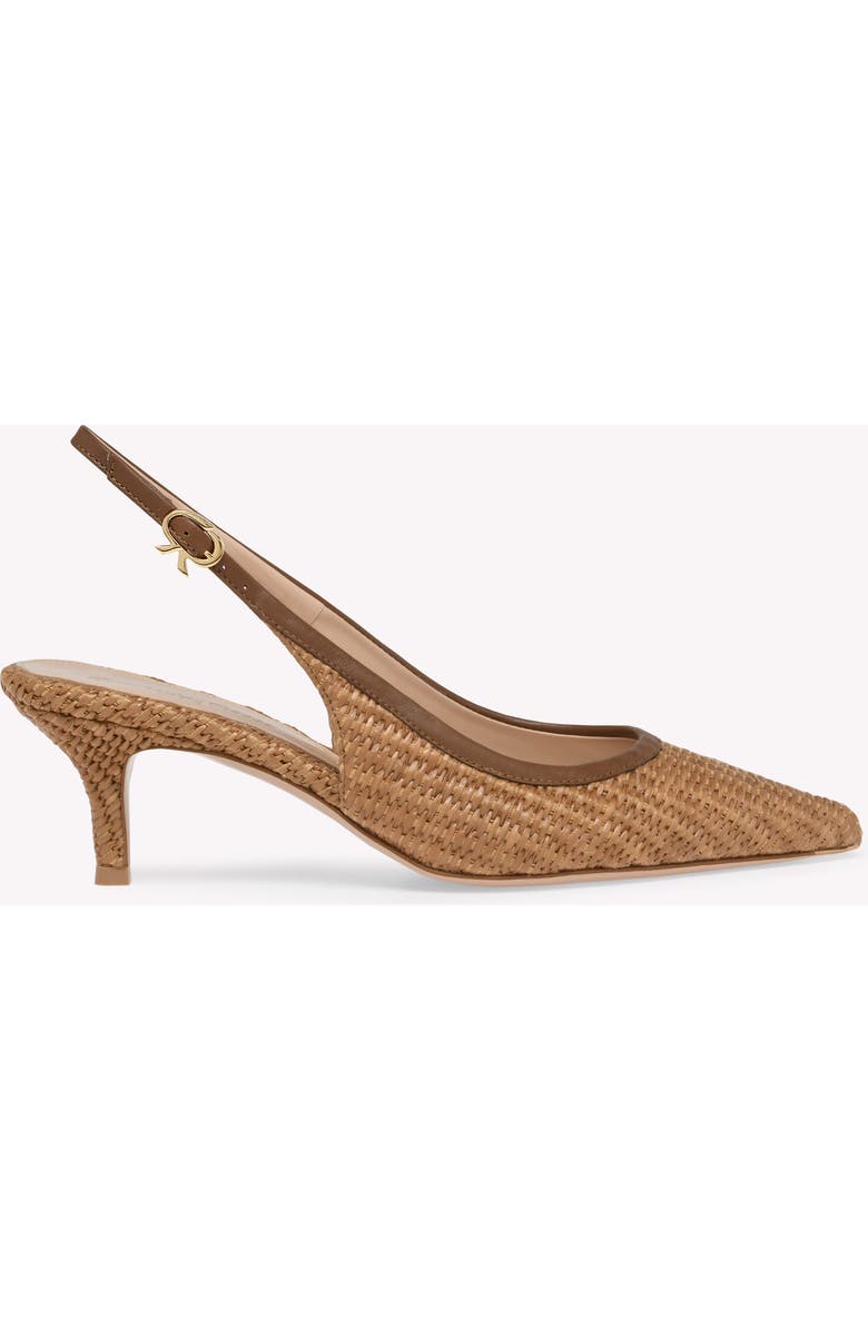 Gianvito Rossi Minorca Slingback, Main, color, Brown Raffia And Leather