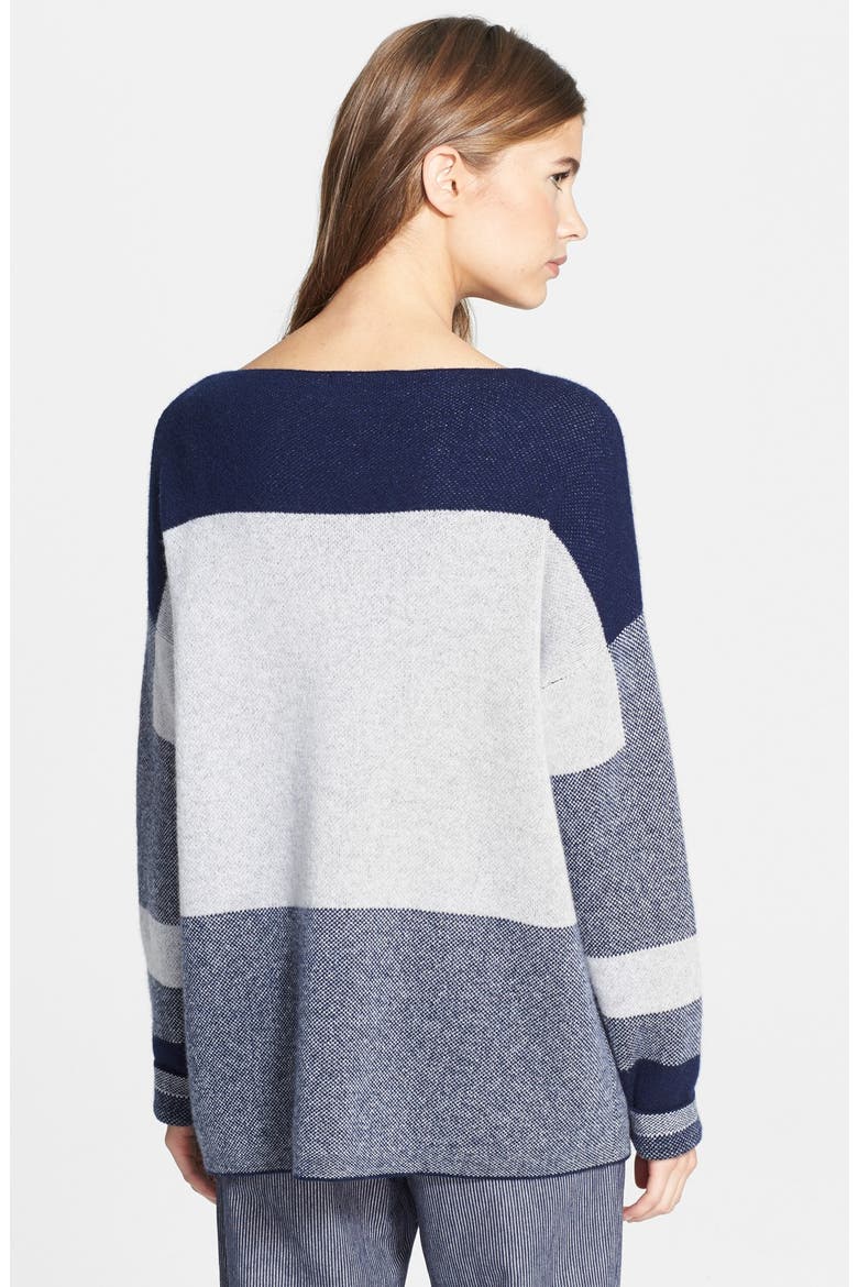 Intarsia Colorblock Sweater, Alternate, color, BLUE MARINE