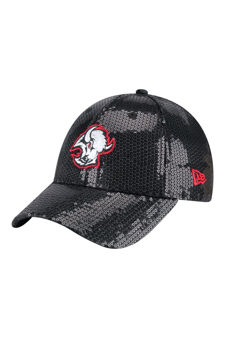 Women's New Era  Black Buffalo Sabres Sequin 9FORTY Adjustable Hat, Main, color, Black