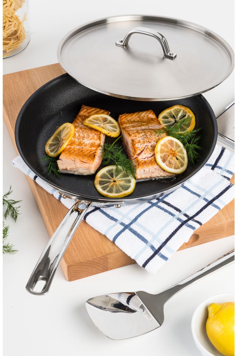 Professional Eterna 12-Inch 5-Ply Nonstick Frying Pan with Lid, Alternate, color, NO COLOR