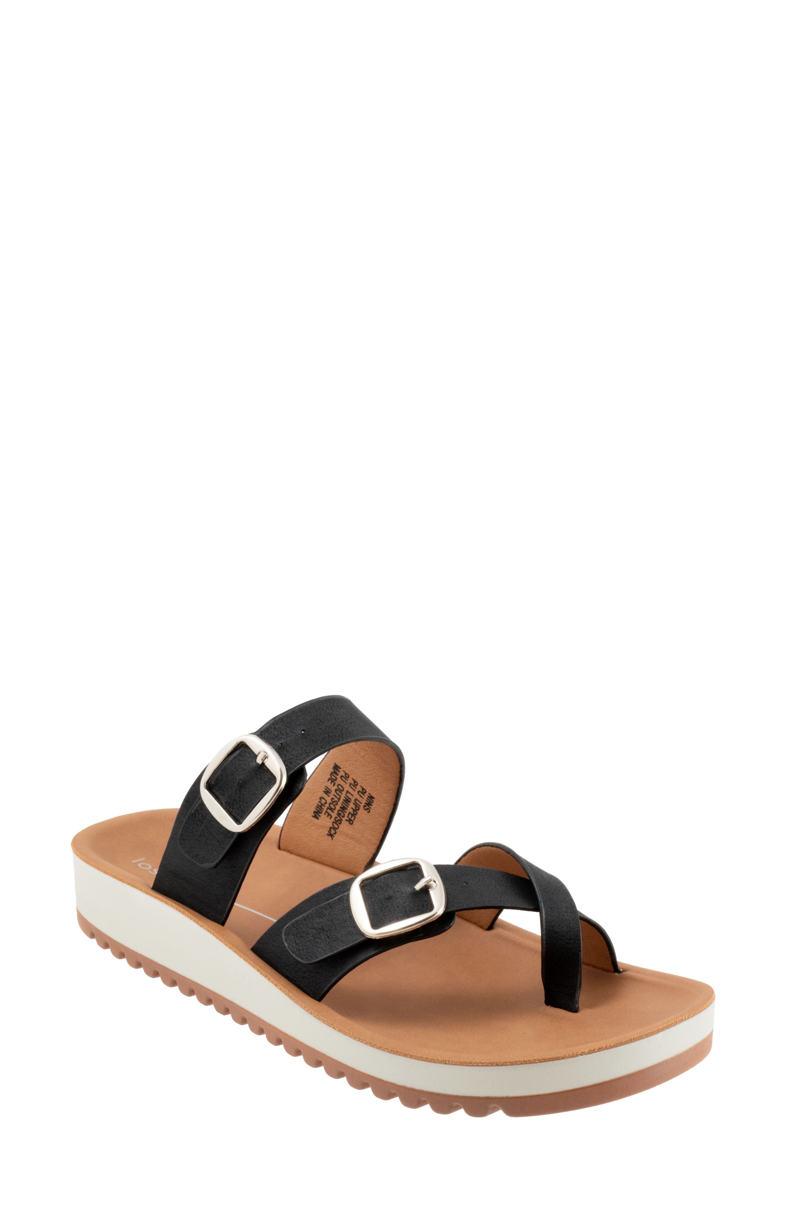 Los Cabos Nin Double Buckle Slide Sandal, Main, color, 
