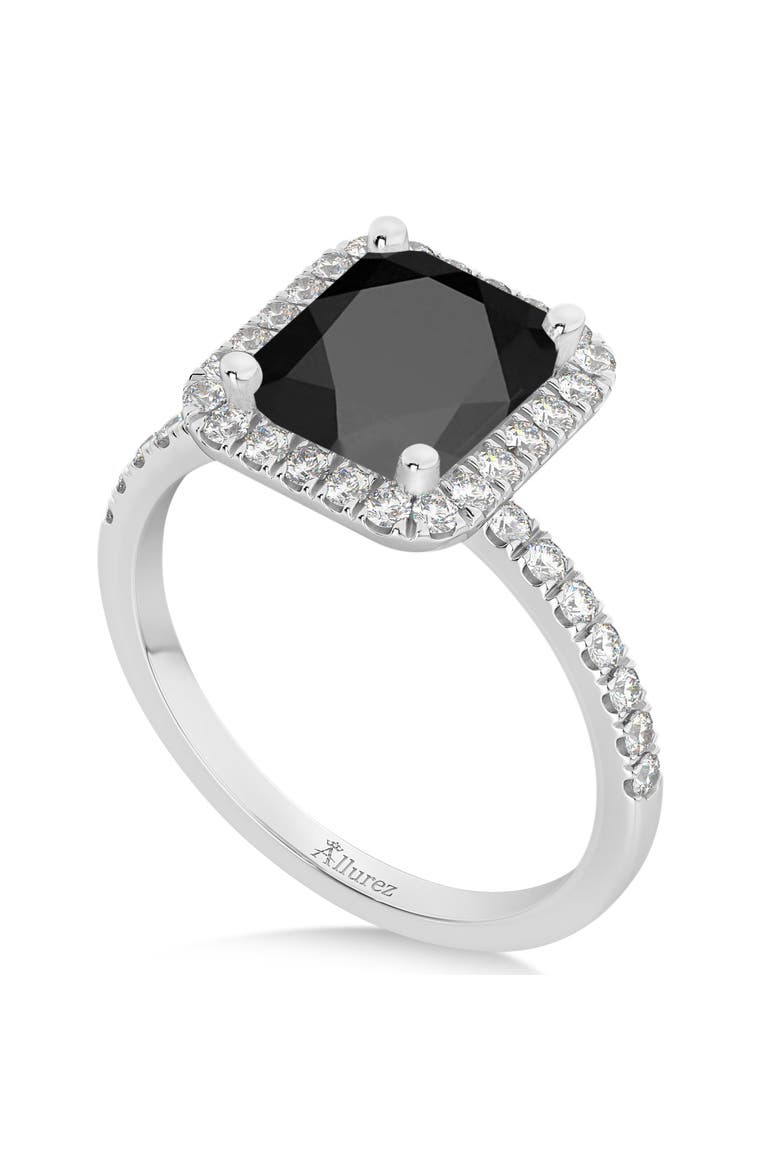 Black Onyx & Diamond Engagement Ring 14k White Gold, Alternate, color, 3.32ct/White Gold