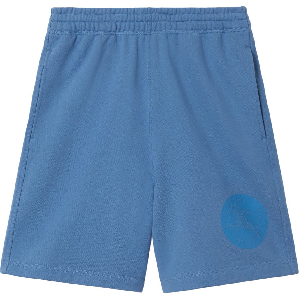 Burberry Ekd-badge Cotton Shorts In Pool
