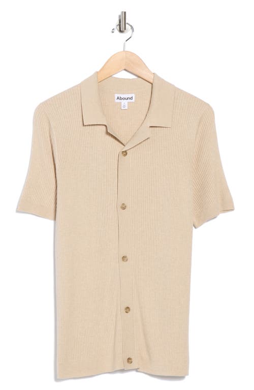 Abound Short Sleeve Button-up Sweater In Neutral