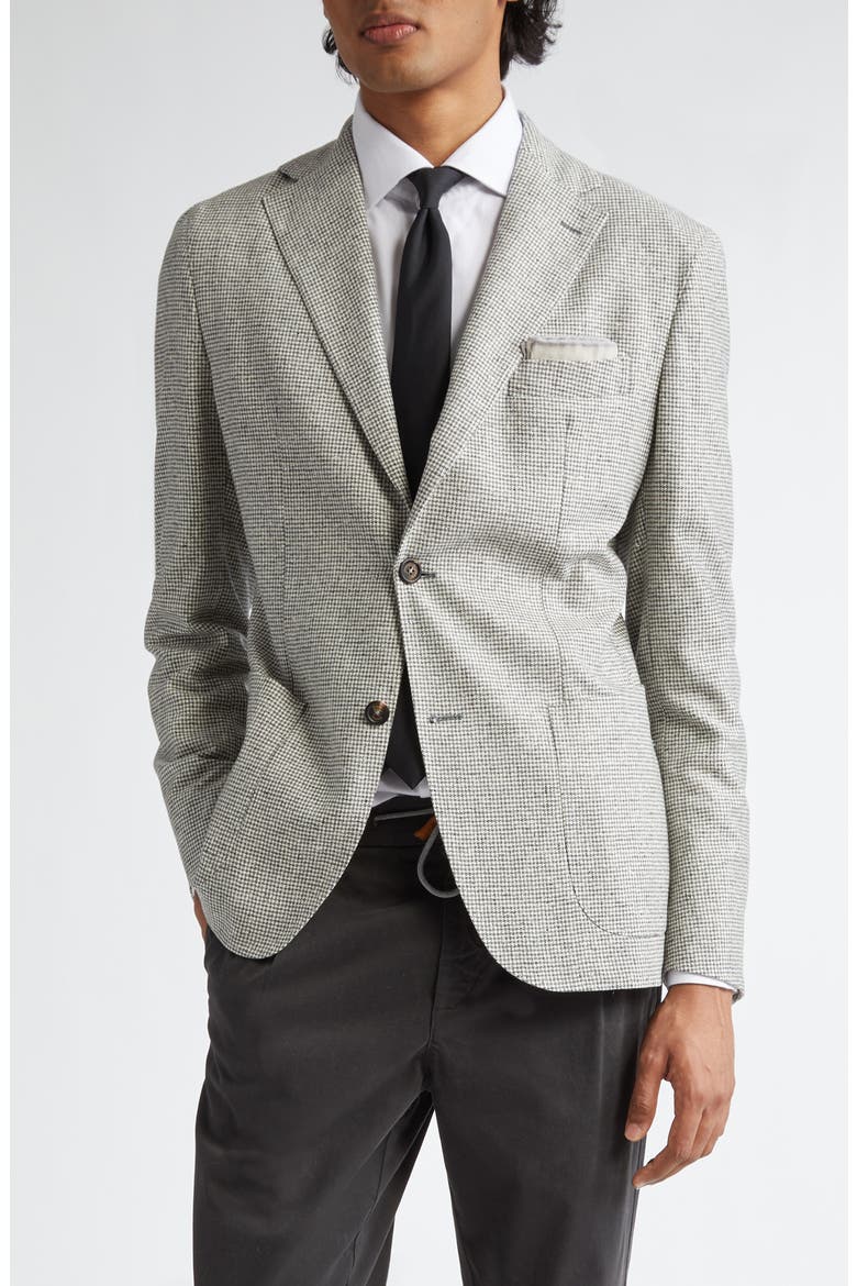 Houndstooth Wool & Cashmere Sport Coat, Main, color, LIGHT GRAY MELANGE