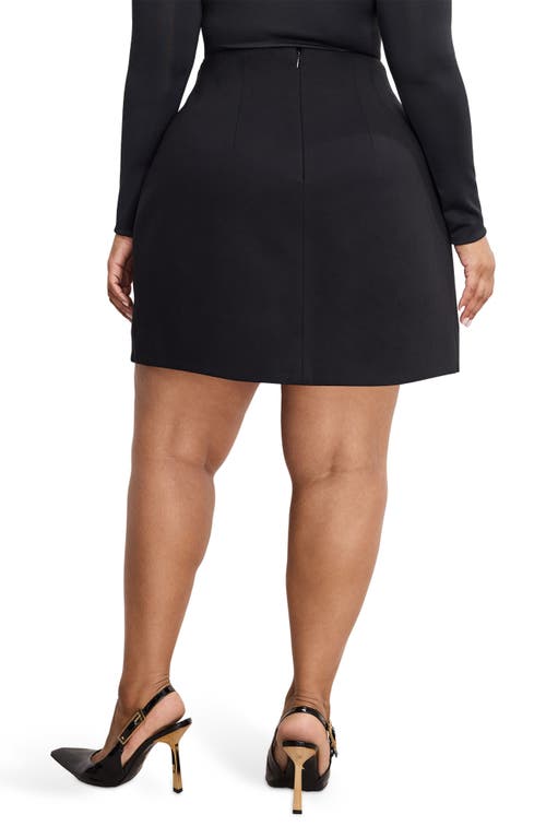 Good American Soft Stretch Ponte Miniskirt In Black