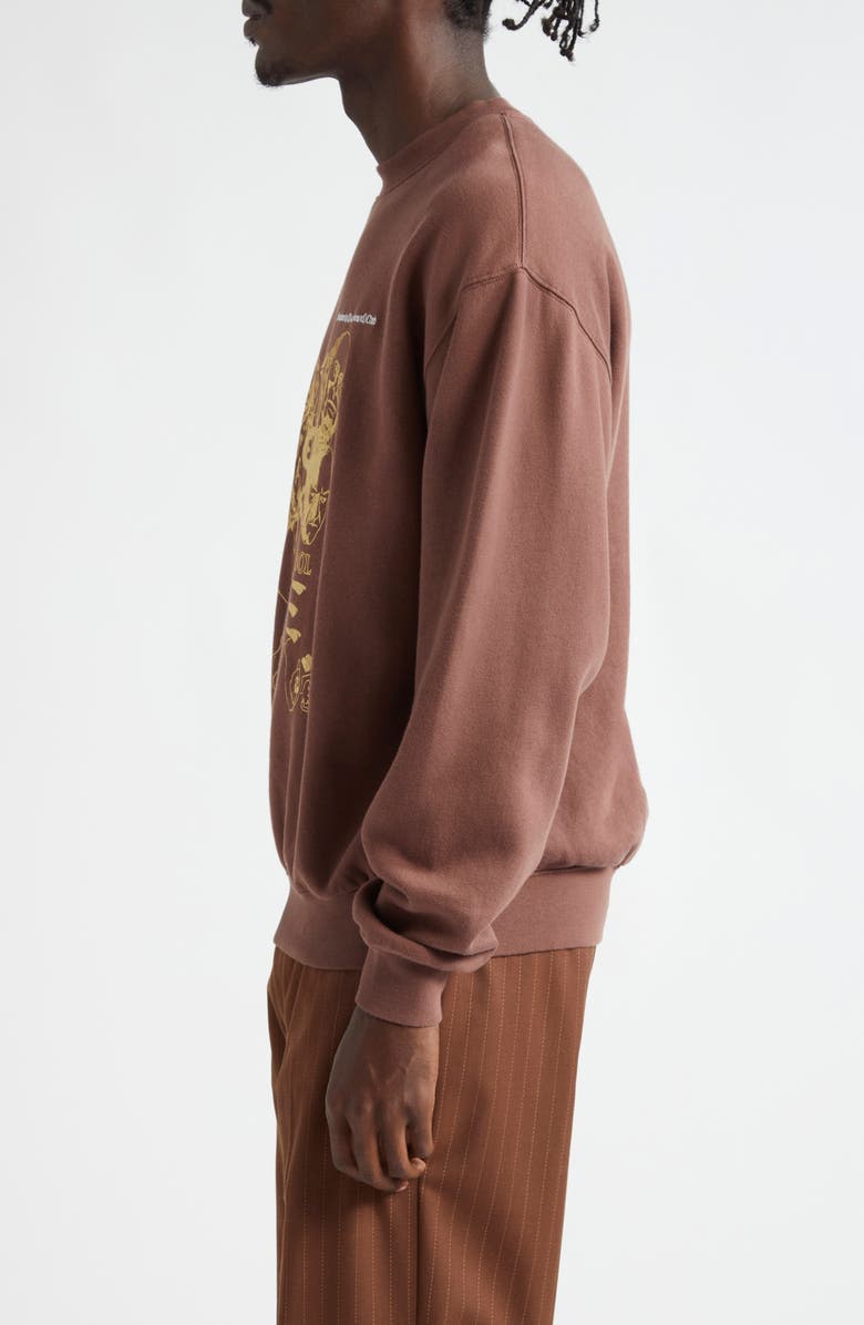 STOCKHOLM SURFBOARD CLUB Ford Logo Embroidered Graphic Sweatshirt, Alternate, color, Brown