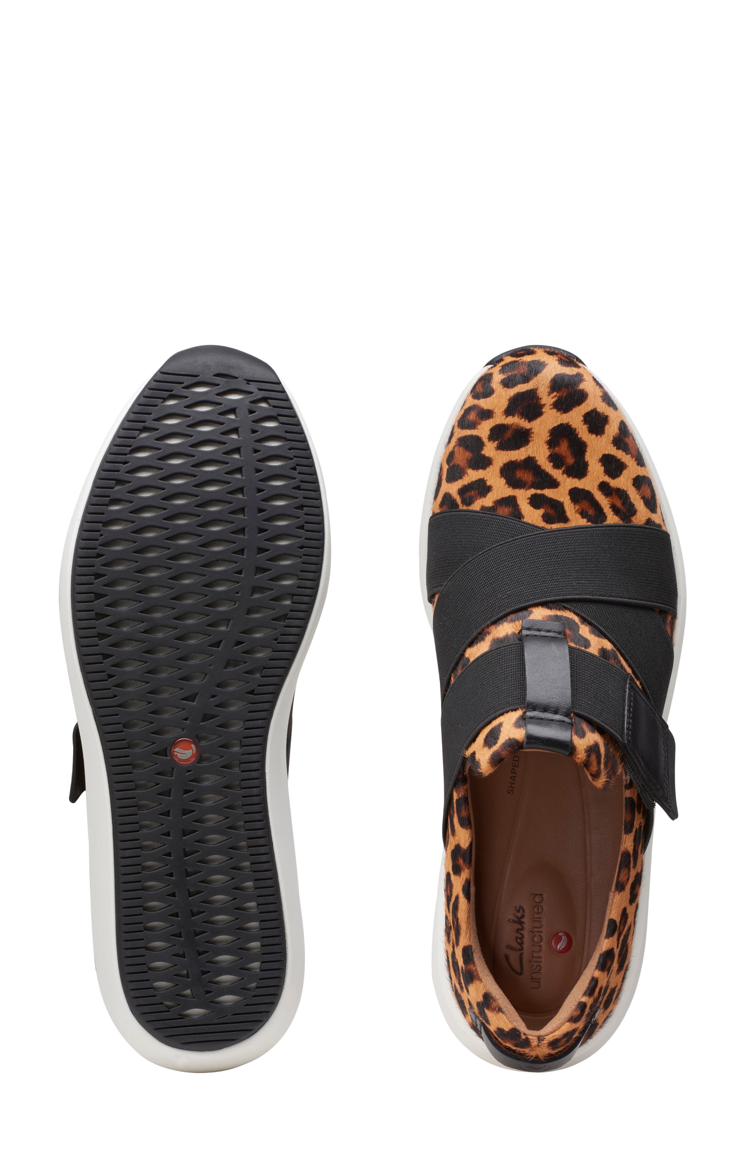 Un Rio Strap Wedge Sneaker, Alternate, color, LEOPARD PRINT CALF HAIR