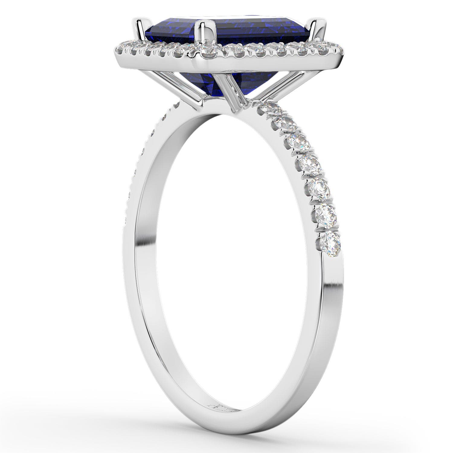 ALLUREZ Lab Blue Sapphire & Lab Diamond Engagement Ring 14k (Women ...