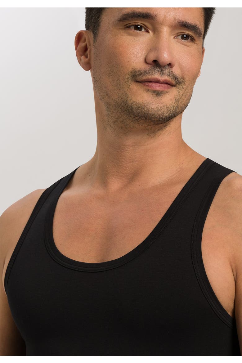 Cotton Superior Fitted Cotton Tank Top, Alternate, color, Black