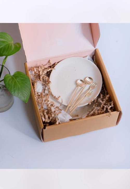 Fleck Wabi Dessert Spoons In Gold