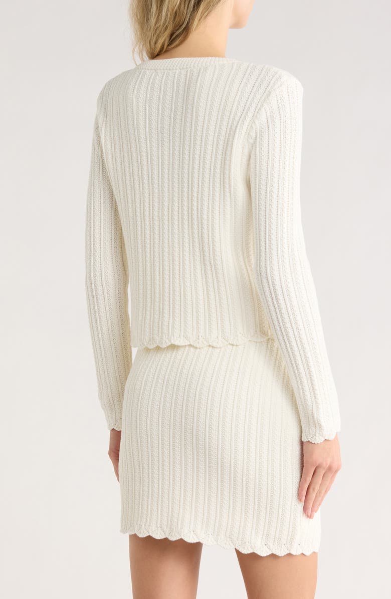 JASON WU Cotton Pointelle Crop Cardigan, Alternate, color, Ivory