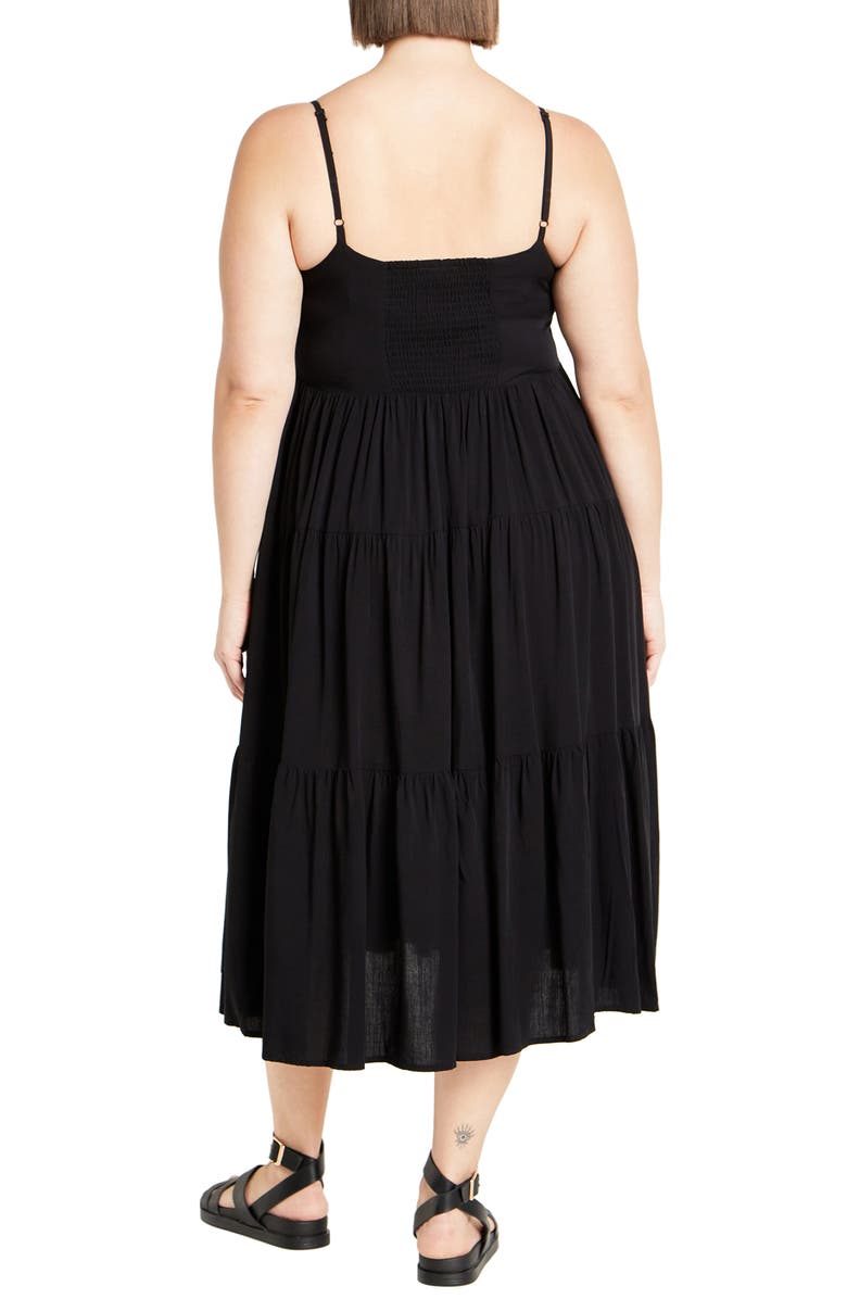 City Chic Mystic Tiered Midi Sundress, Alternate, color, 