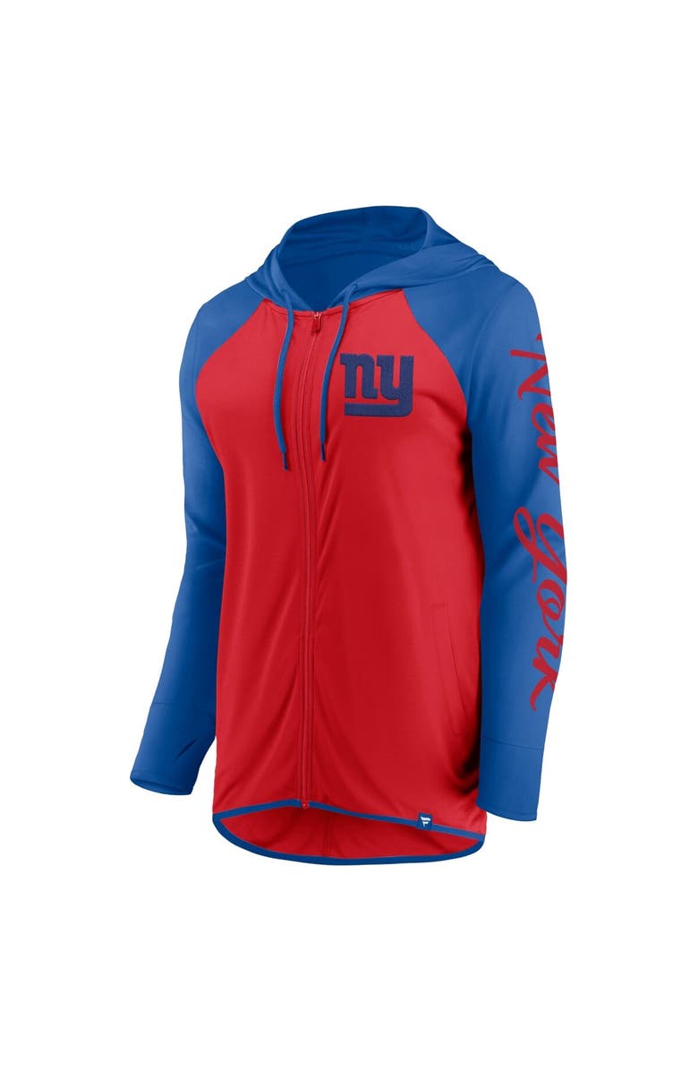 FANATICS Women's Fanatics Red/Royal New York Giants Script Full-Zip Hoodie, Alternate, color, Red