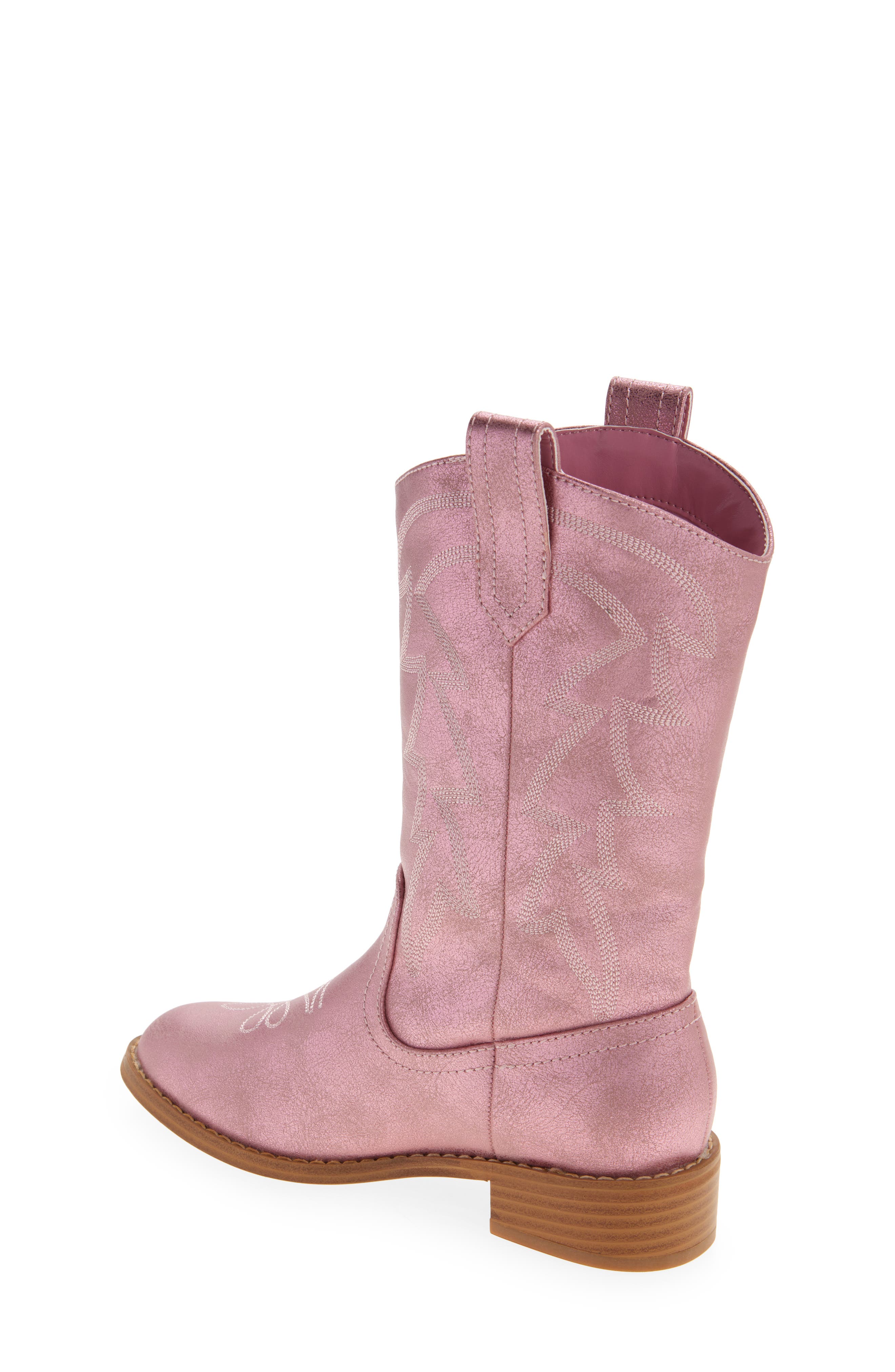 Nordstrom Kids' Haislee Western Boot, Alternate, color, Pink Metallic