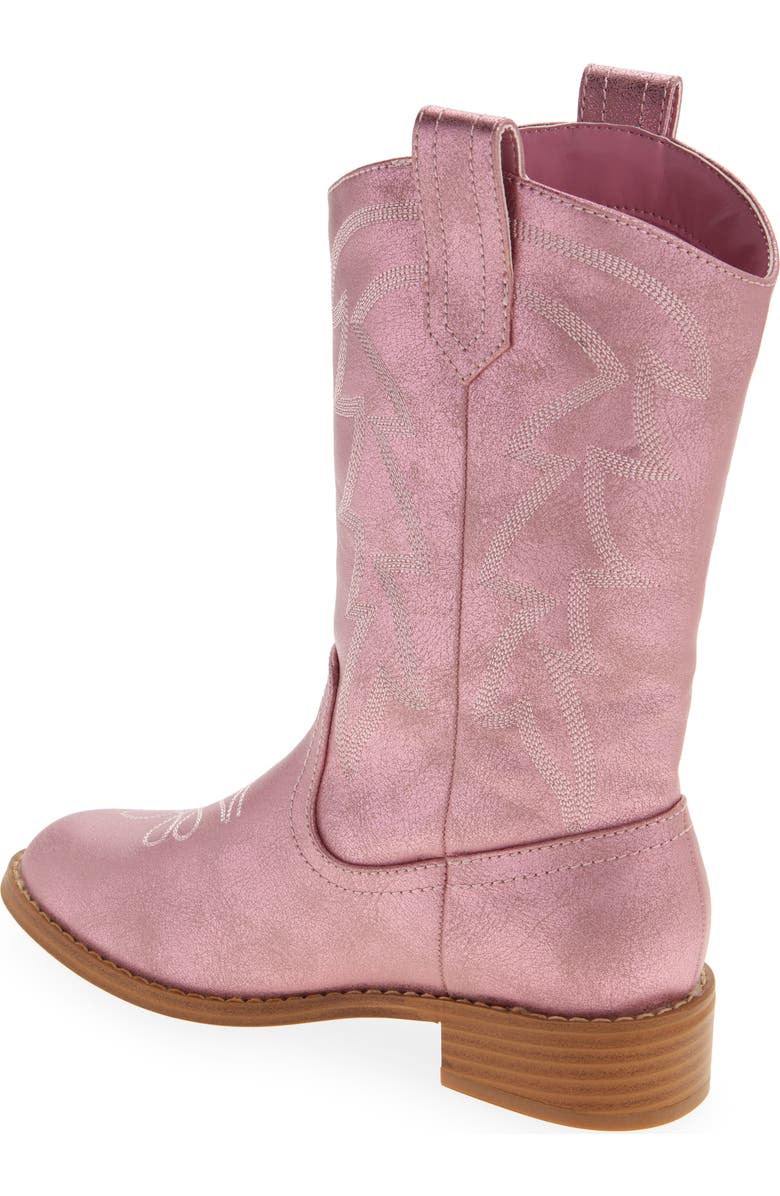 Nordstrom Kids' Haislee Western Boot, Alternate, color, Pink Metallic
