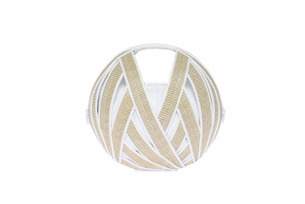 PERRIN PARIS Le Panier Handbag, Main, color, Raphia | White