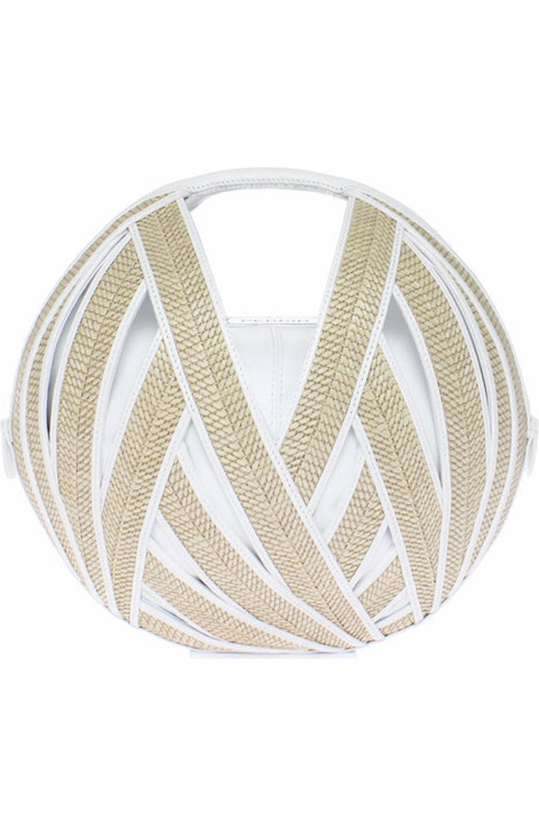PERRIN PARIS Le Panier Handbag, Main, color, Raphia | White