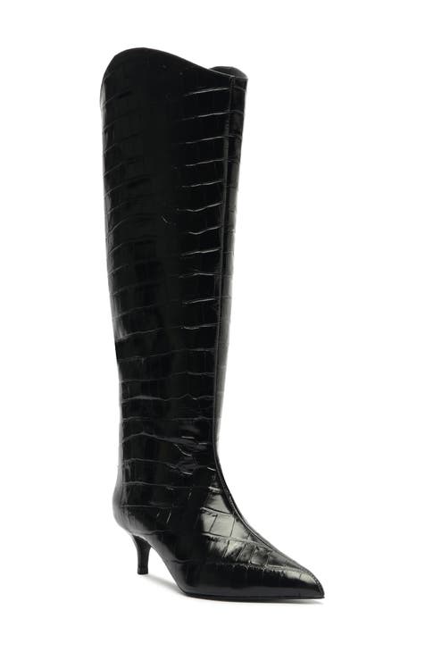 Kitten heel thigh high boots best sale