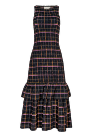 Untitled in Motion Annie Smocked Plaid Crinkle Midi Dress