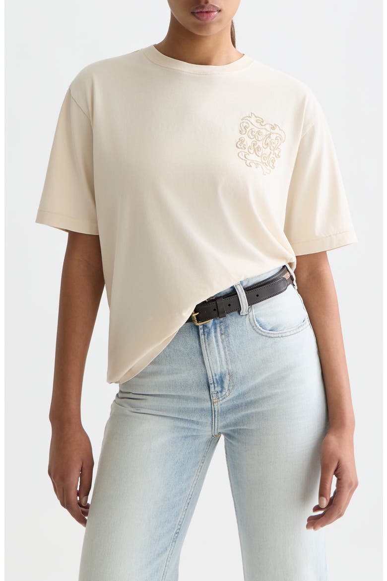 Washed Artwork Graphic Cotton T-Shirt, Main, color, EGGNOG