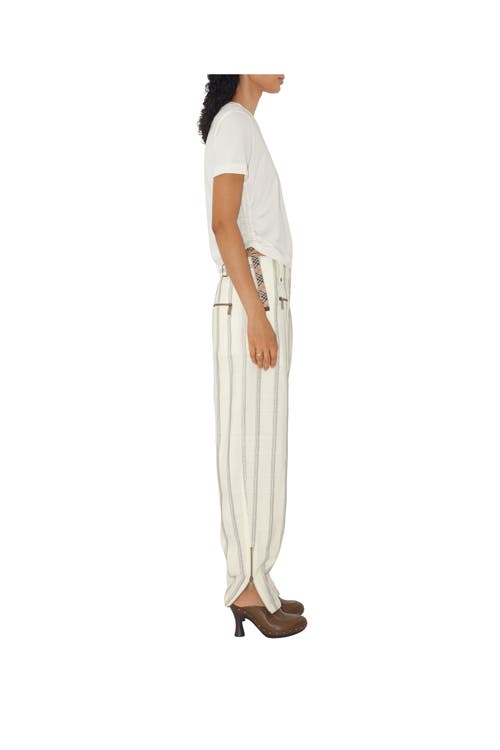 Burberry White T-shirt With Check Pattern Detail In Chalk