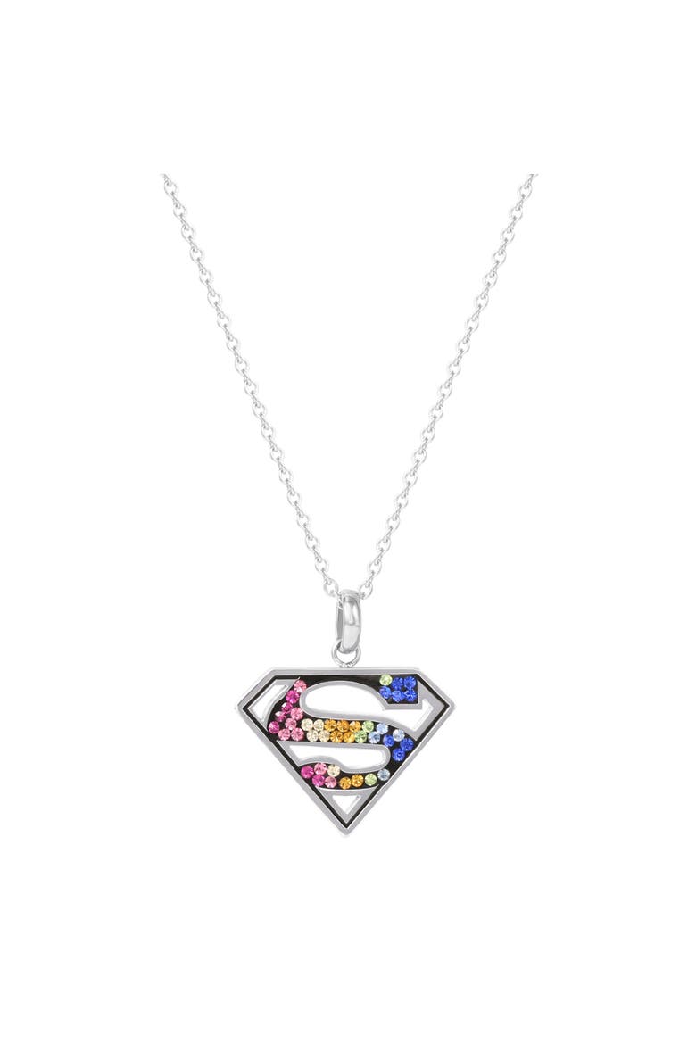 Superman Stainless Steel Women's Necklace, 18", Alternate, color, Muli
