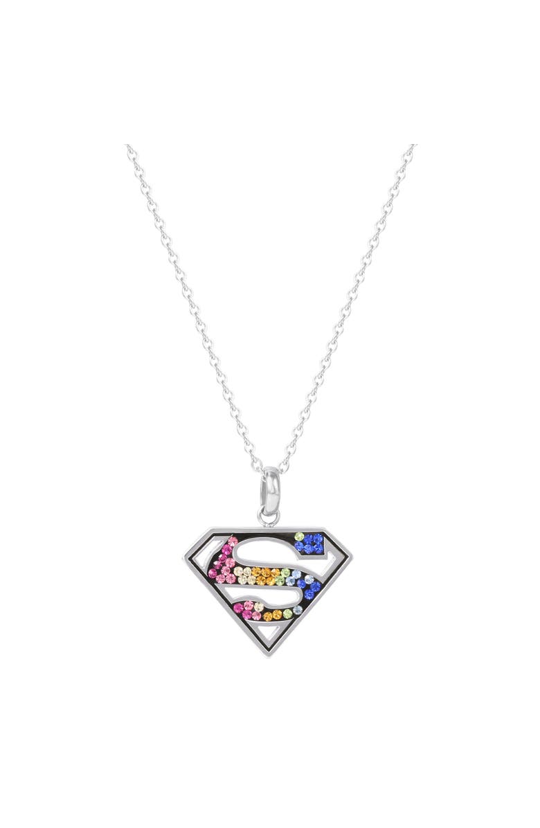 DC Comics Superman Stainless Steel Women's Necklace, 18", Alternate, color, Muli