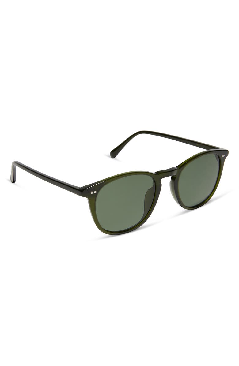 DIFF Jaxson XL 52mm Polarized Square Sunglasses, Alternate, color, Dark Olive Crystal