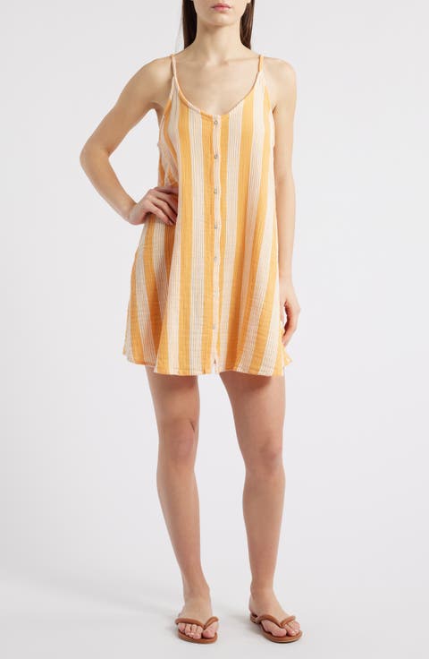 Surf Stripe Cotton Gauze Cover-Up Dress