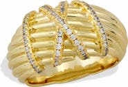 SAVVY CIE JEWELS Dome Rib CZ Ring