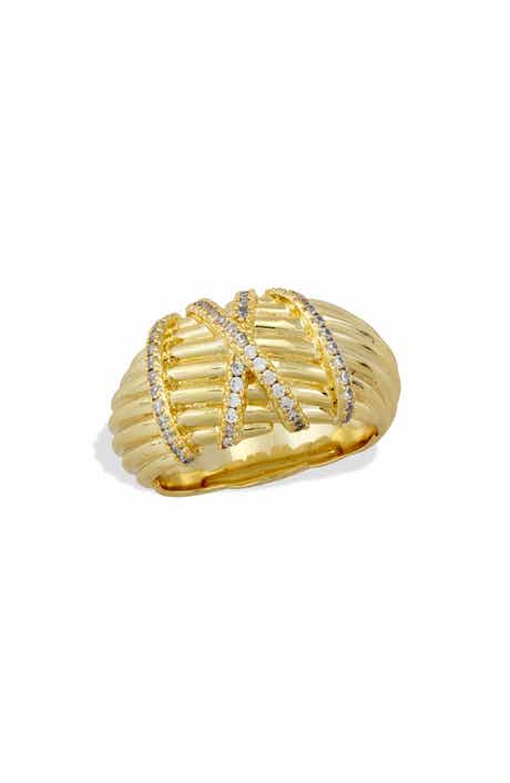 SAVVY CIE JEWELS Dome Rib CZ Ring