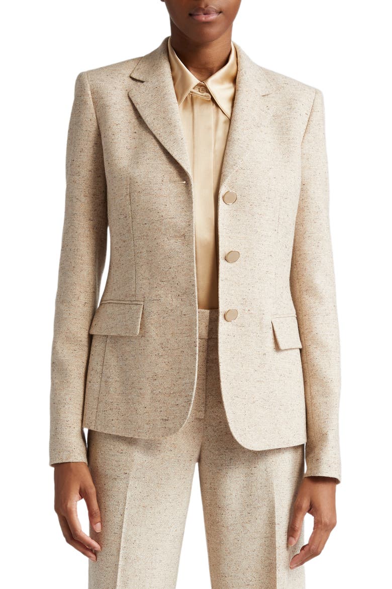 Academy Three-Button Wool Blend Blazer, Main, color, SANDSTONE MULTI