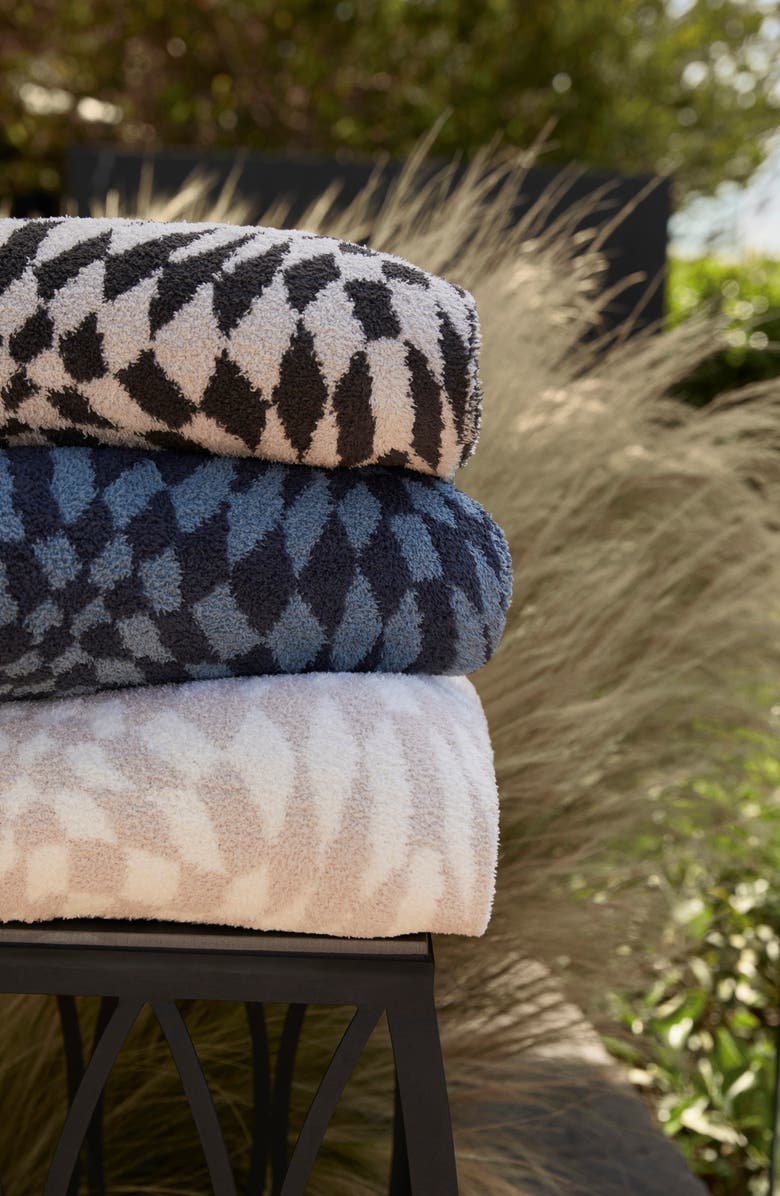 Barefoot Dreams<sup>®</sup> CozyChic<sup>™</sup> Checkered Throw Blanket, Alternate, color, Carbon-Silver